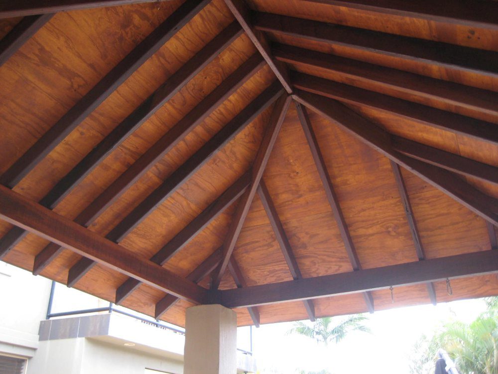 Fixed permanent outdoor gazebo kit installed in Australian backyard