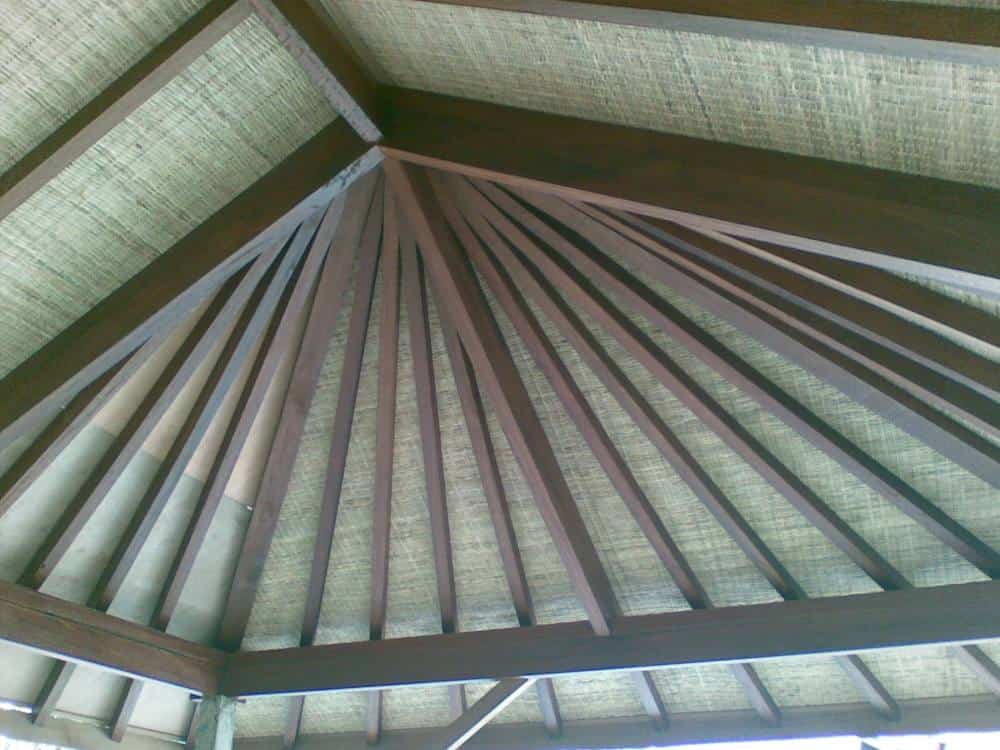 Rattan lining under gazebo kits plywood base